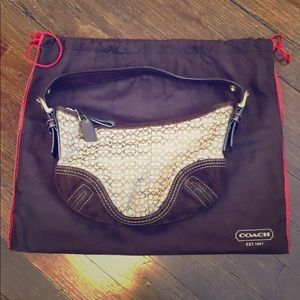 Brown Signature Coach Hobo Purse - small